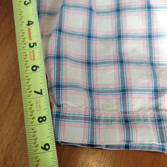 Vintage Abercrombie & Fitch Men's Bermuda Shorts Cream Pink Blue Sz 30 - Picture 13 of 16